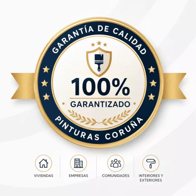 Sello de garantía profesional de Pinturas Coruña